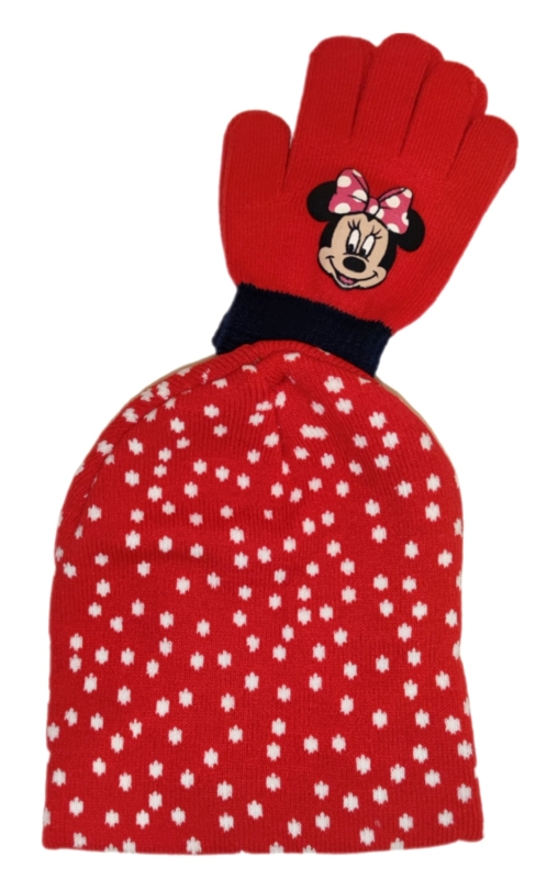 schönes Minnie set mit Mütze und Handschuhen